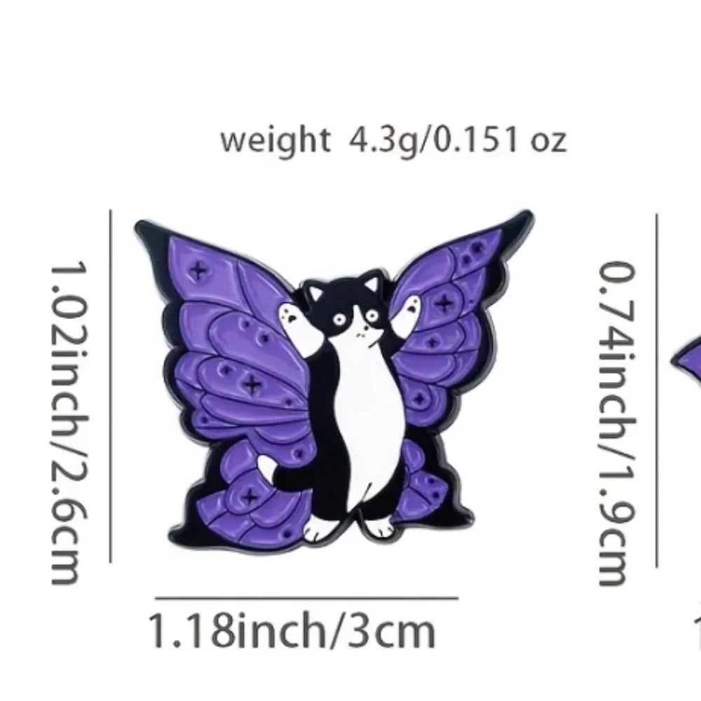Purple Butterfly Cat Enamel Pin